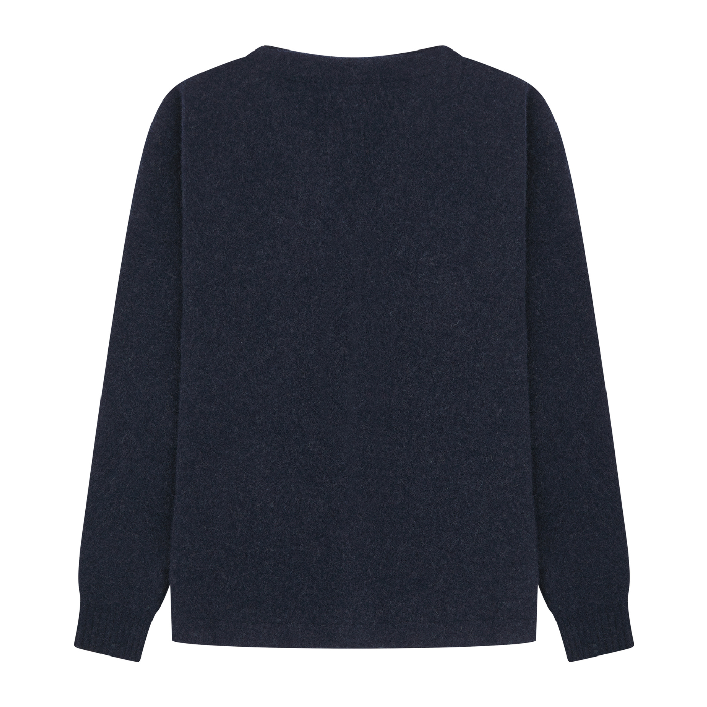 Navy blue cardigan on a white background
