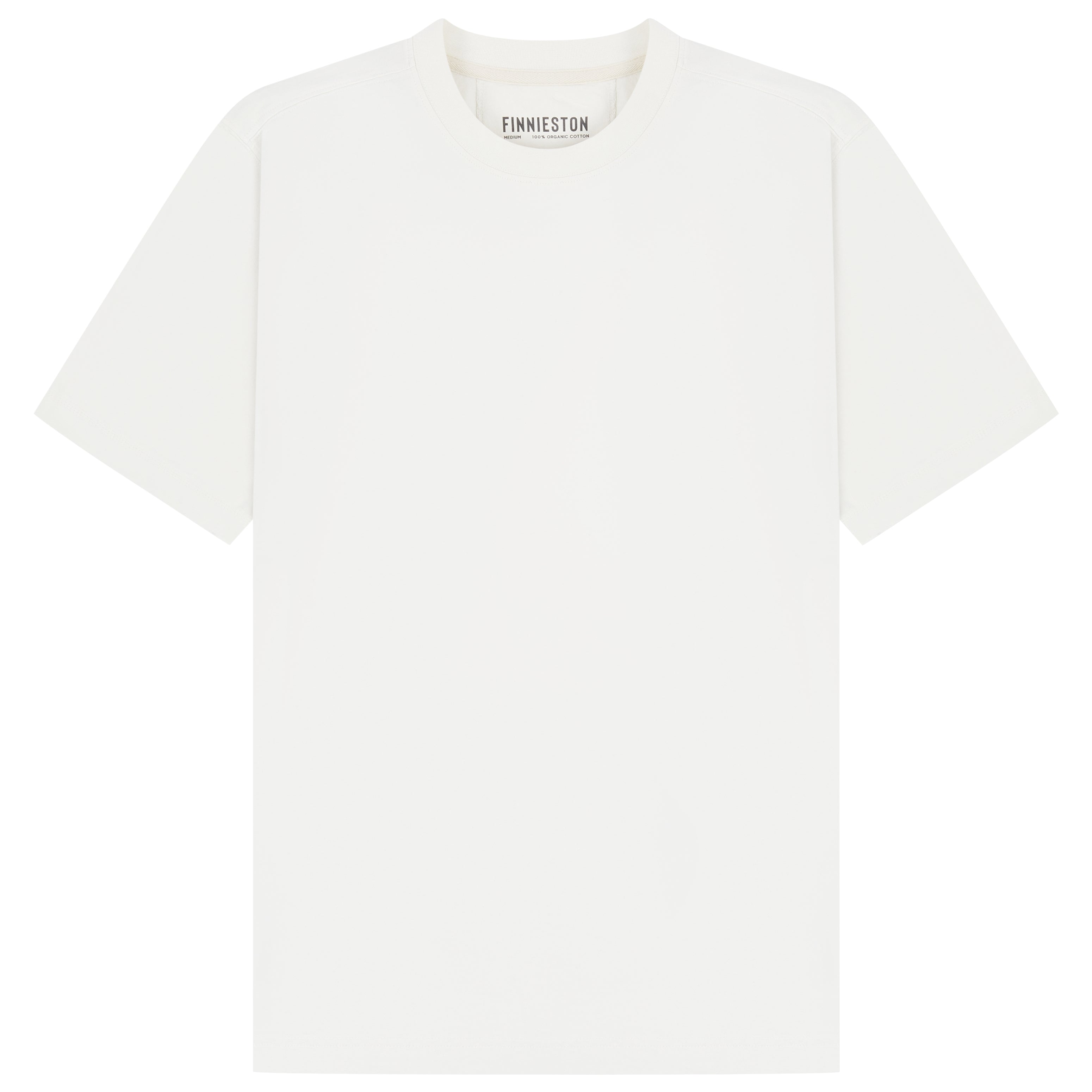 Front of an an organic cotton back logo tee