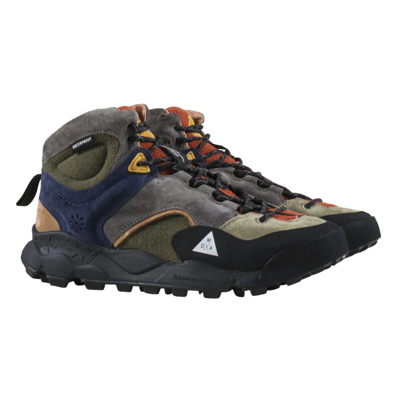 Flower Mountain Multicolored hiking boot on a white background
