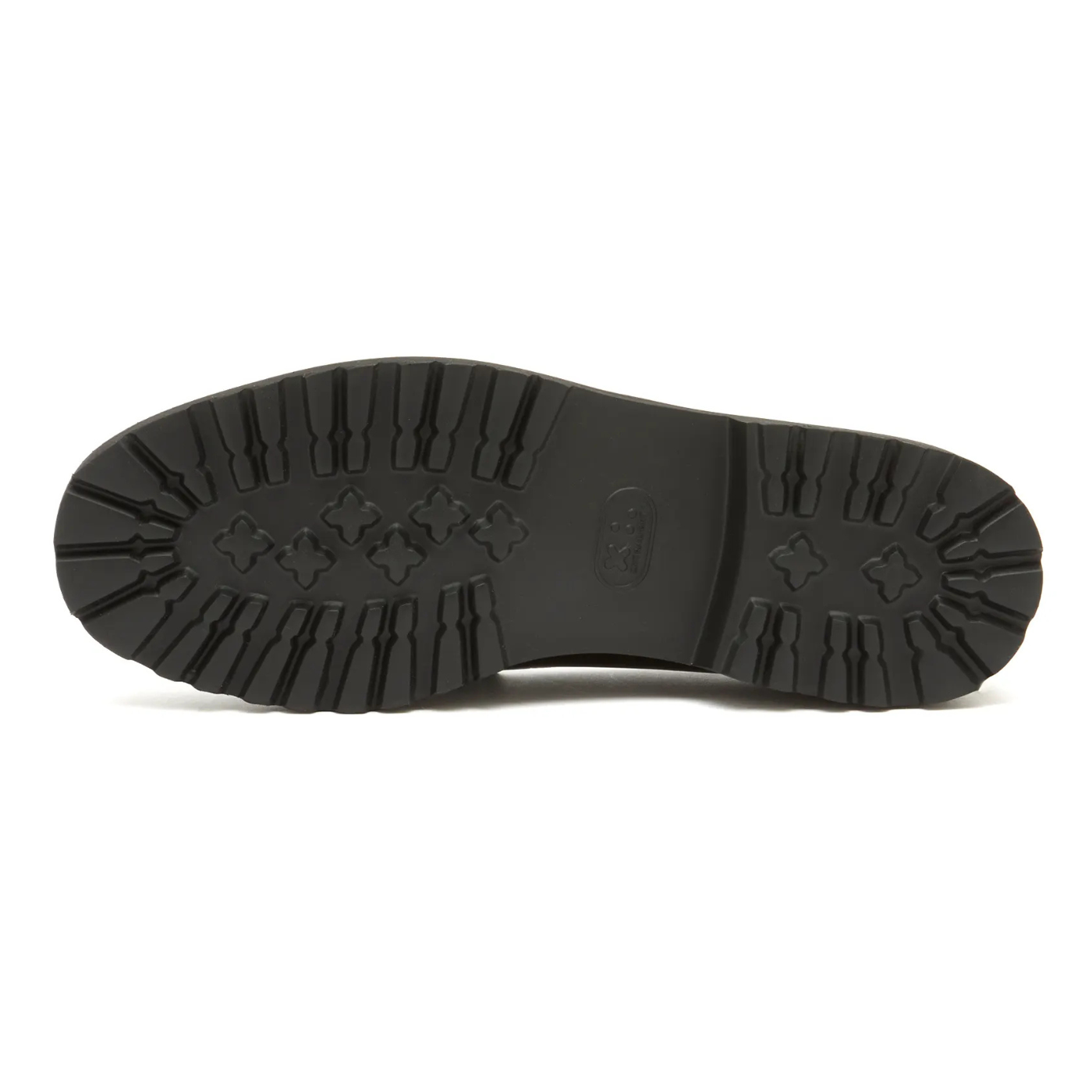 Black sole of a shoe on a white background