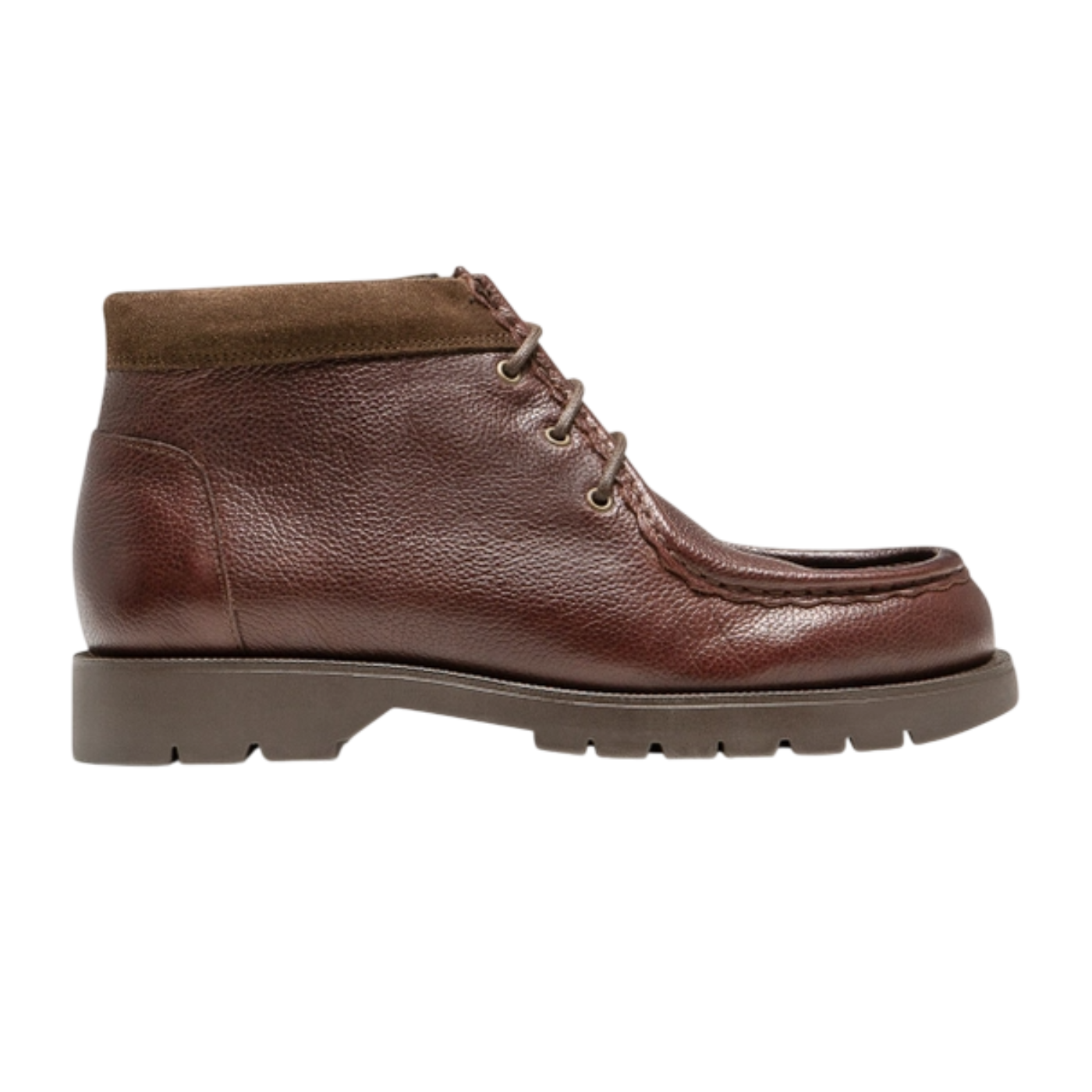 Brown leather Kleman boot on a white background