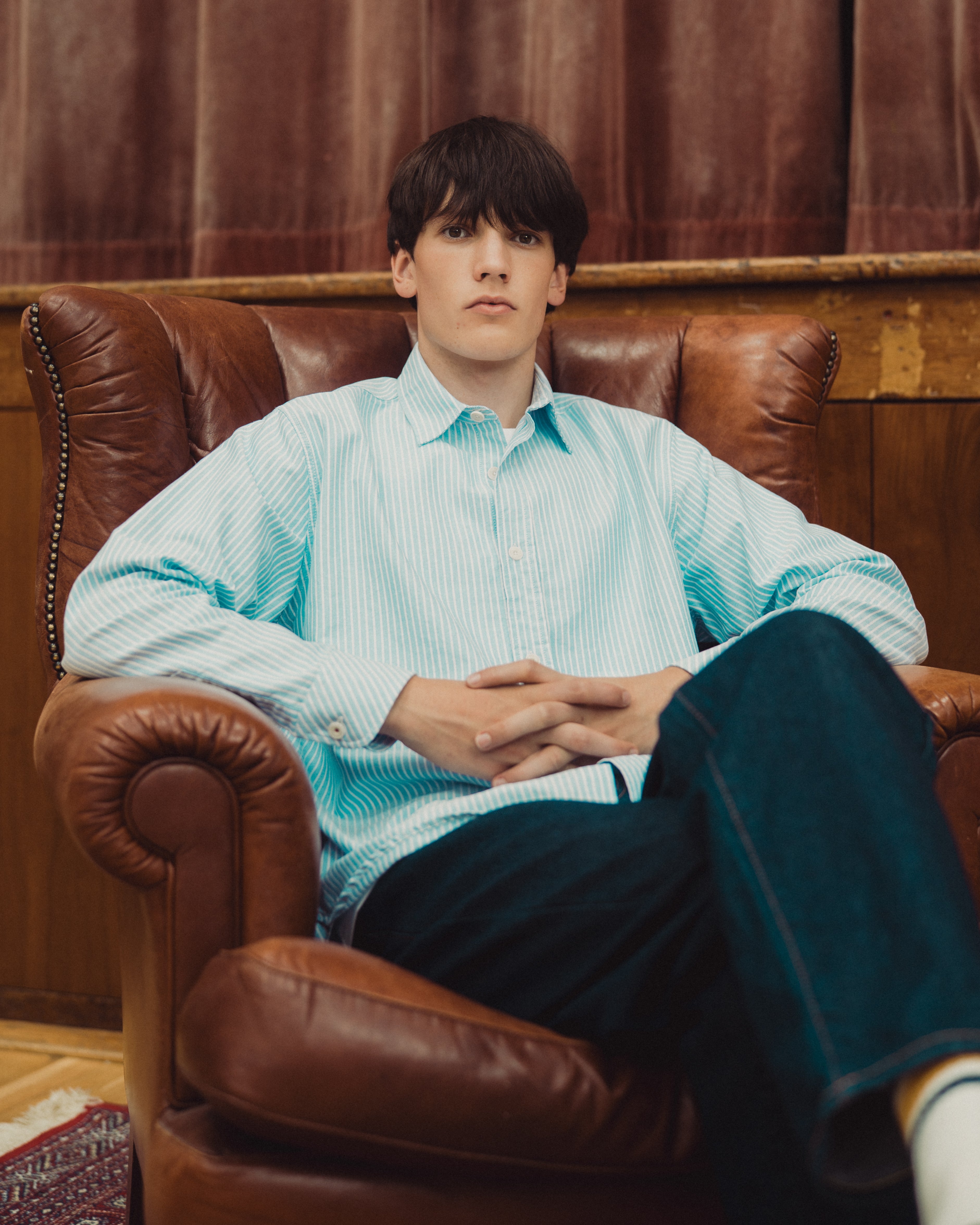 man wearing cotton oxford shirt