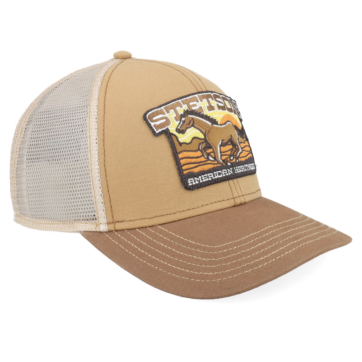 STETSON BASEBALL CAP MUSTANG BROWN/BEIGE TRUCKER HAT