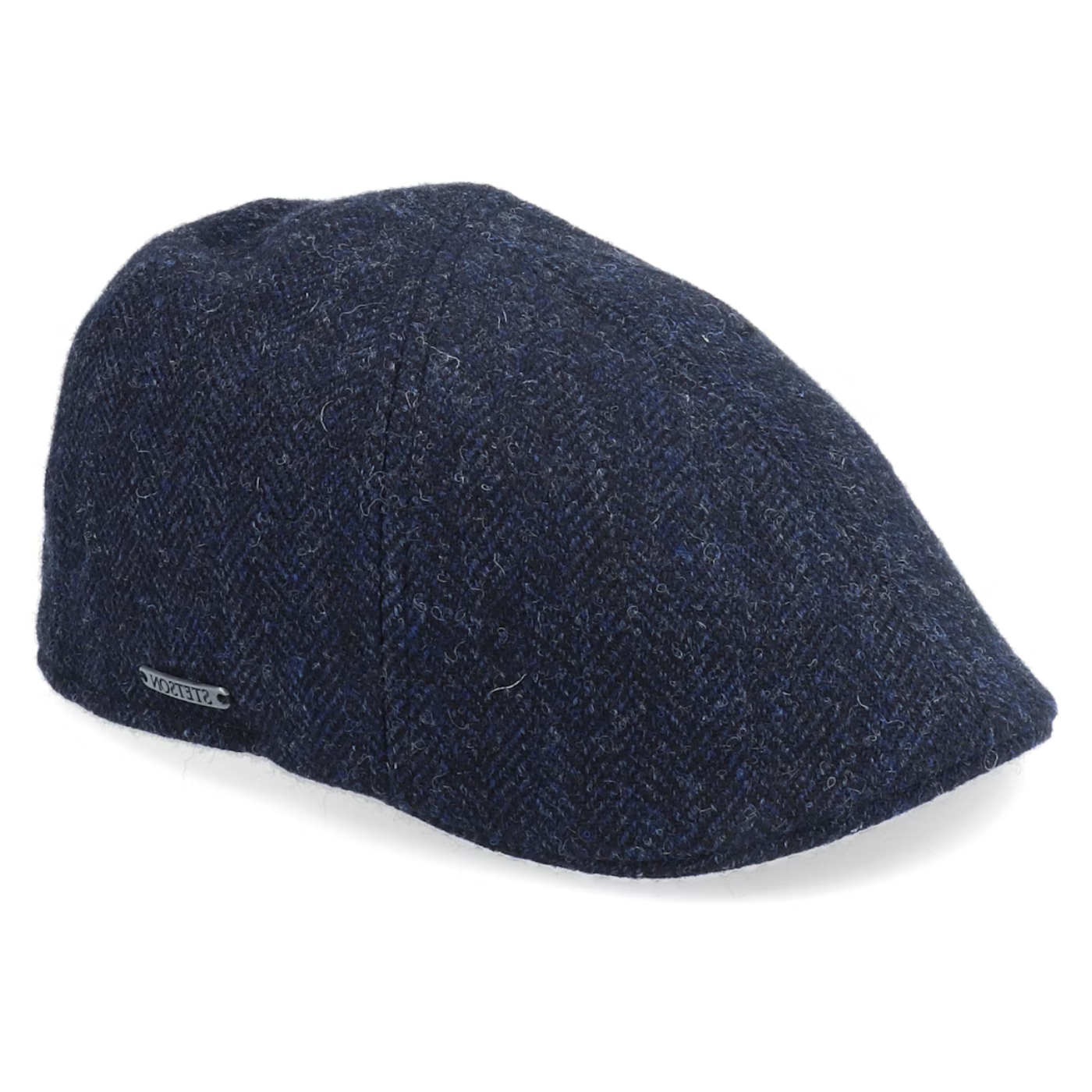 Navy flat cap on a white background