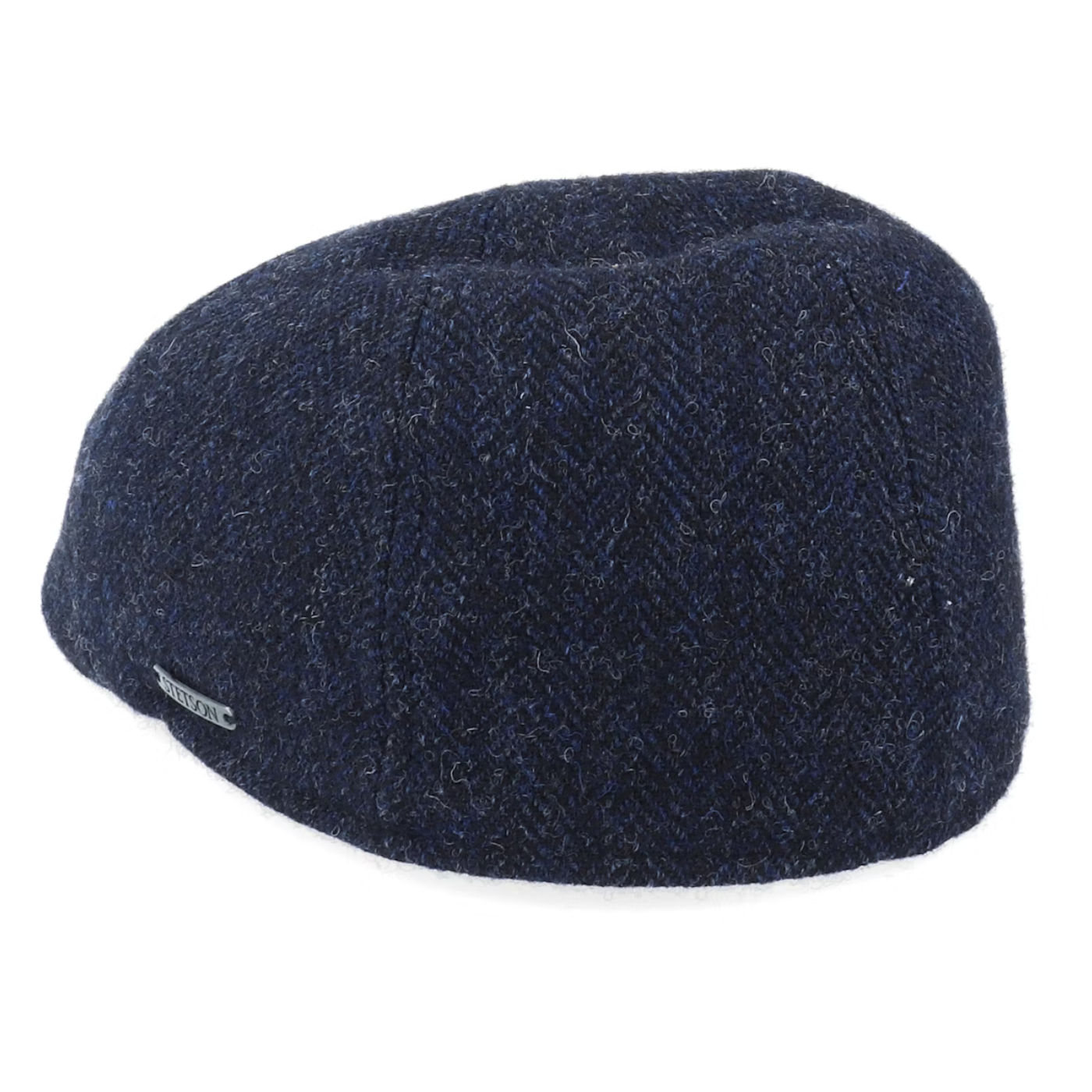 Navy blue textured flat cap on a white background