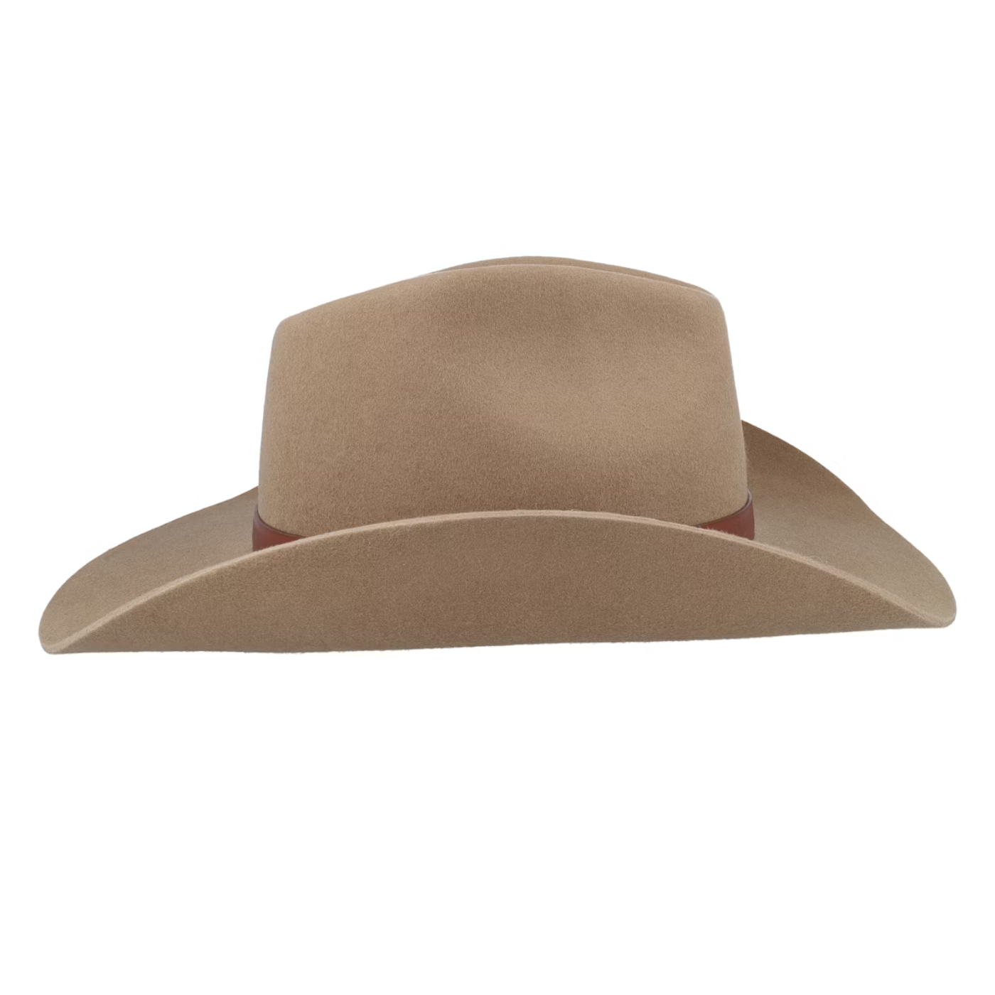 Beige cowboy hat on a white background
