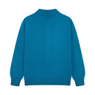 Blue wool cardigan on a white background