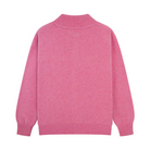 Pink wool cardigan on a white background