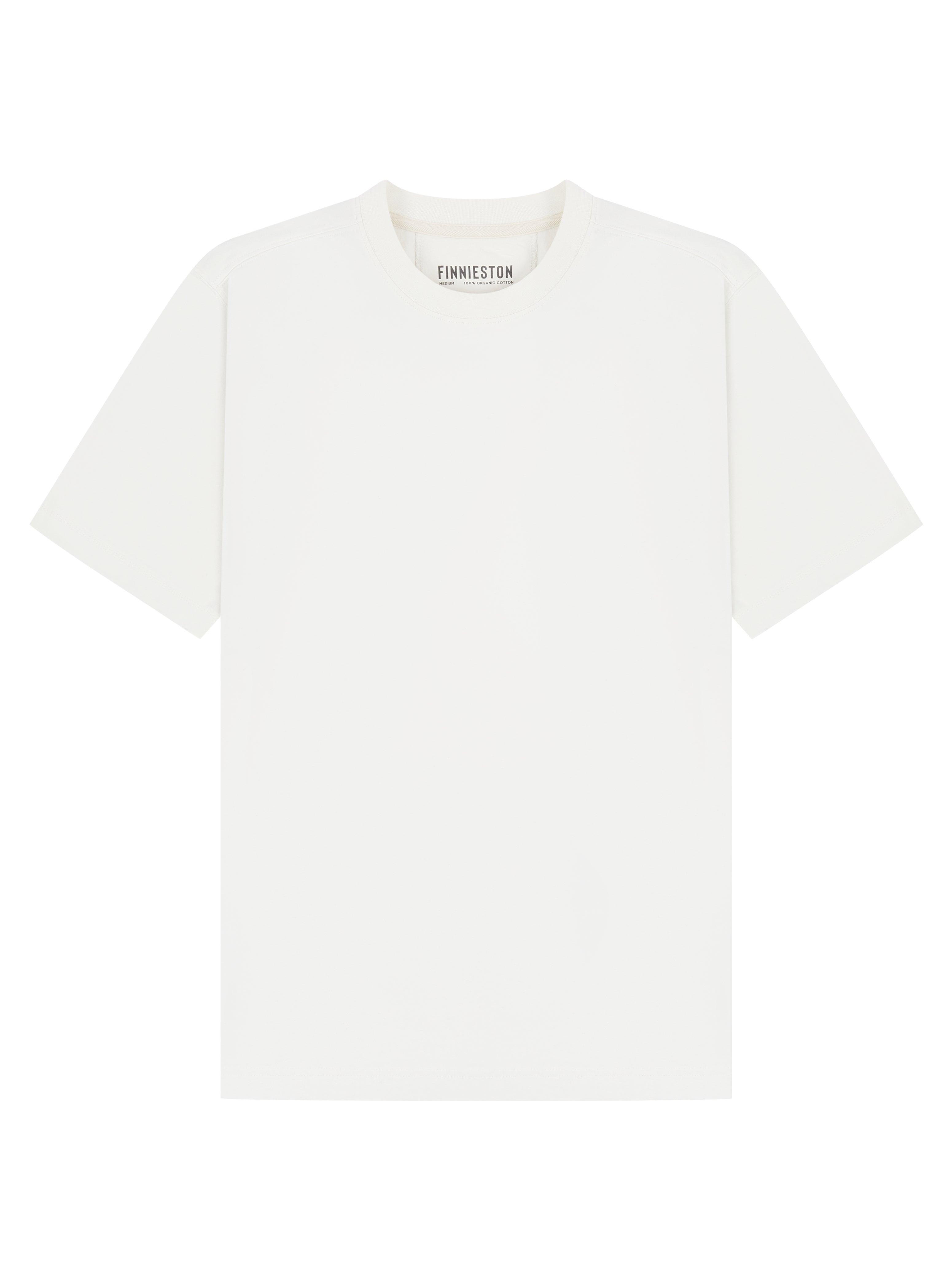 Front of an an organic cotton back logo tee