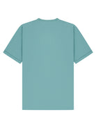 A light teal short-sleeve t-shirt shown from the back, laid flat against a solid white background.
