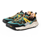 Flower Mountain Colorful sneakers with a mix of black, yellow, green, and beige on a white background