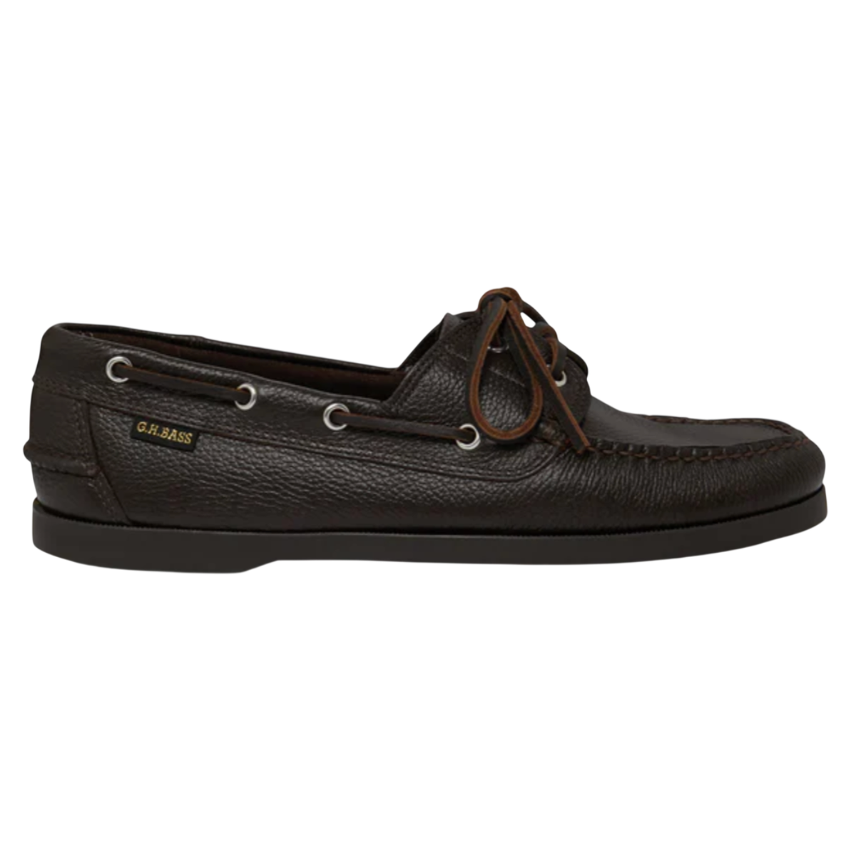 Jetty II 2 Eye Boater Dark Brown Textured Leather | GH Bass ...
