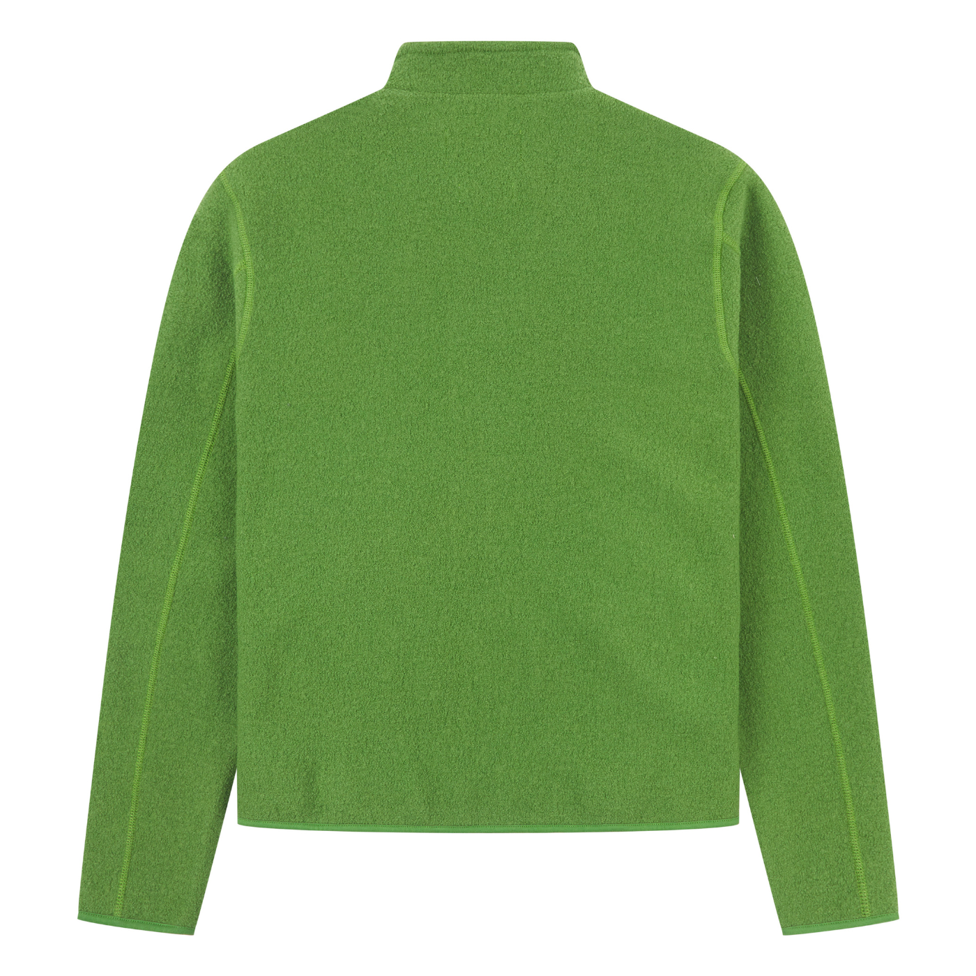 Green fleece jacket on a white background