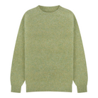 Green wool knit sweater on a white background