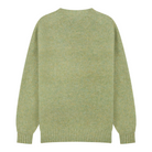 Green knit wool sweatshirt jumper crewneck on a white background
