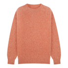 Orange wool knit sweater crewneck jumper on a white background