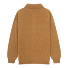 Mustard Yellow wool knitted cardigan on a white background