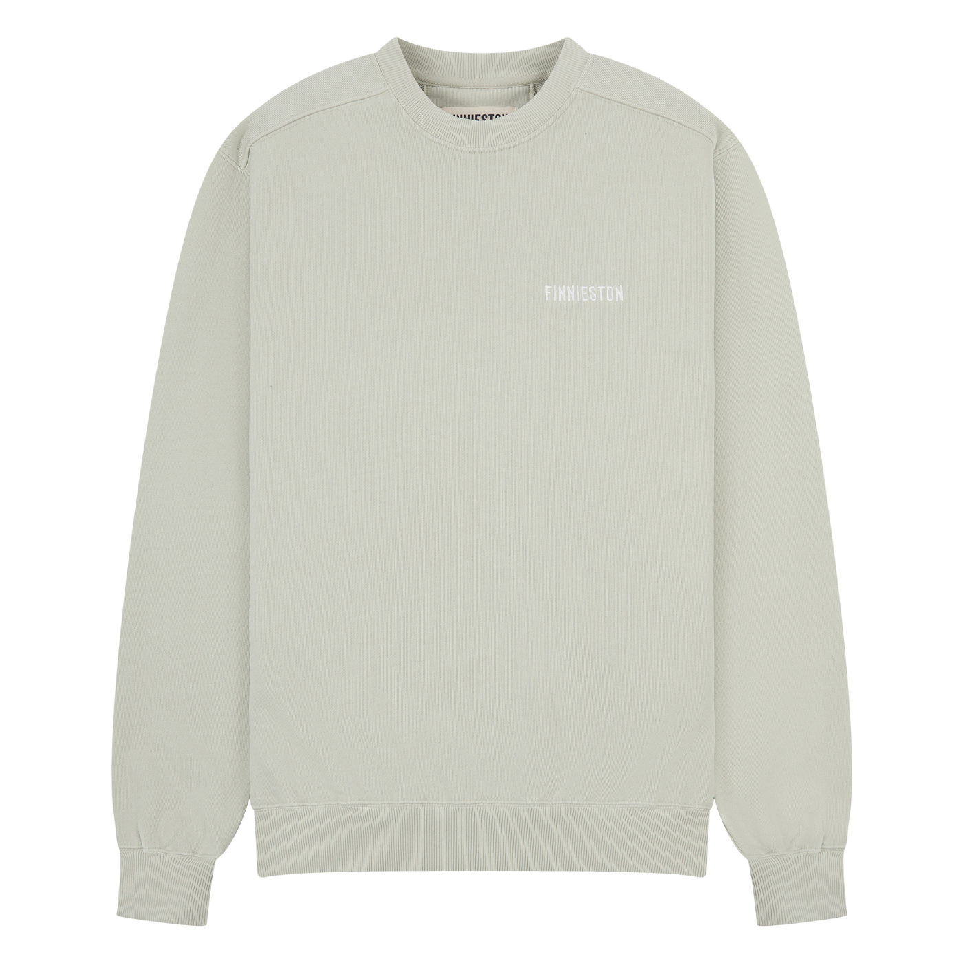 Light gray sweatshirt with 'Finnieston' branding on a white background