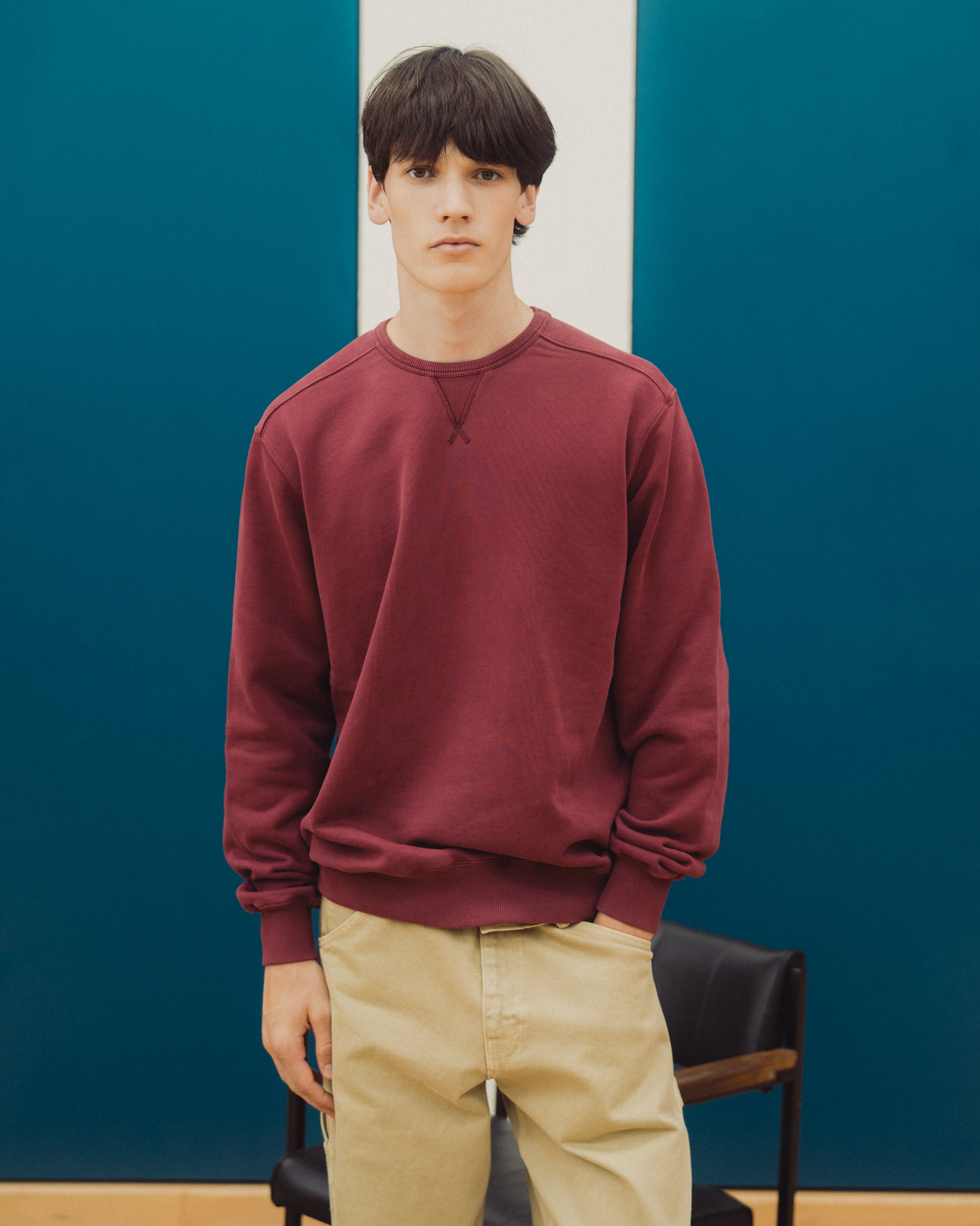 Red organic cotton sweat 