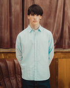 man wearing cotton oxford shirt