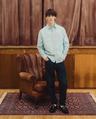 man wearing cotton oxford shirt
