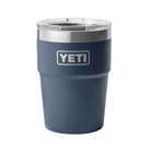 Blue YETI tumbler with a white background