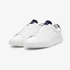 White Zespa sneakers with navy accents on a white background
