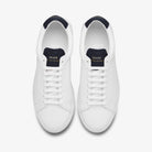 White Zespa sneakers with navy accents on a white background