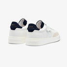 White Zespa sneakers with navy soles on a white background