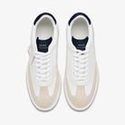 White Zespa sneakers with navy accents on a white background